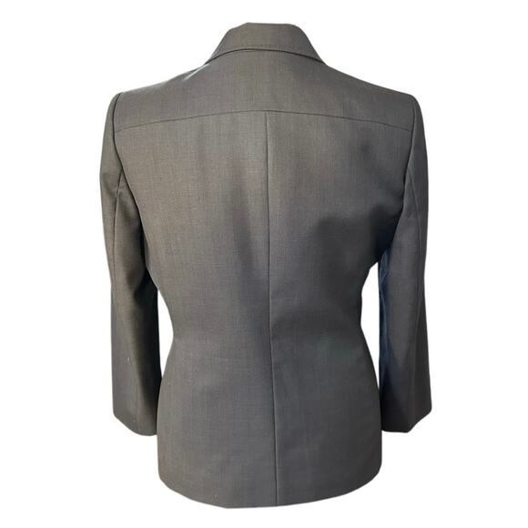Ann Klein Dark Gray Wool Blend One Button Suit Jacket Blazer Size 12 - Picture 3 of 8